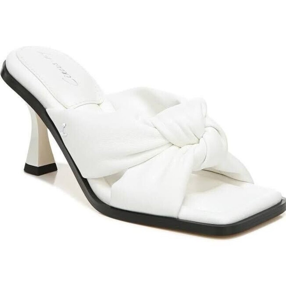 CIRCUS BY SAM EDELMAN PADDED KNOT WHITE SIM SLIDES Size 7.5